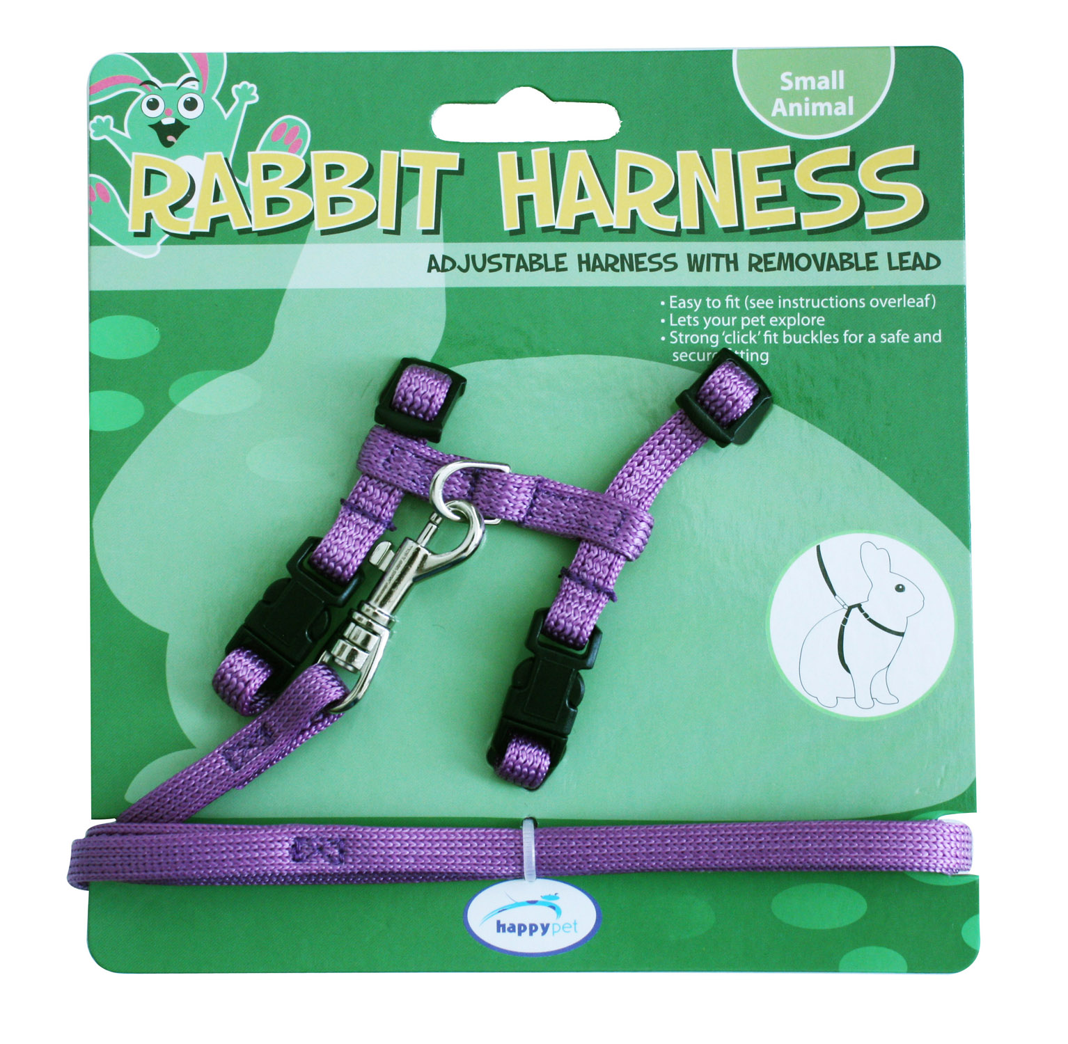 Happy Pet Rabbit Harness & Lead Set Purple NuPets Pet Centre