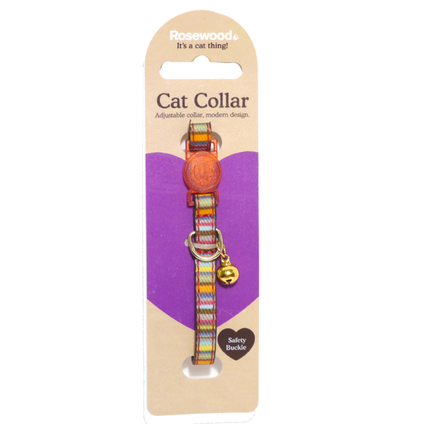 Catwalk Designer Cat Collar Stripe Red NuPets Pet Centre